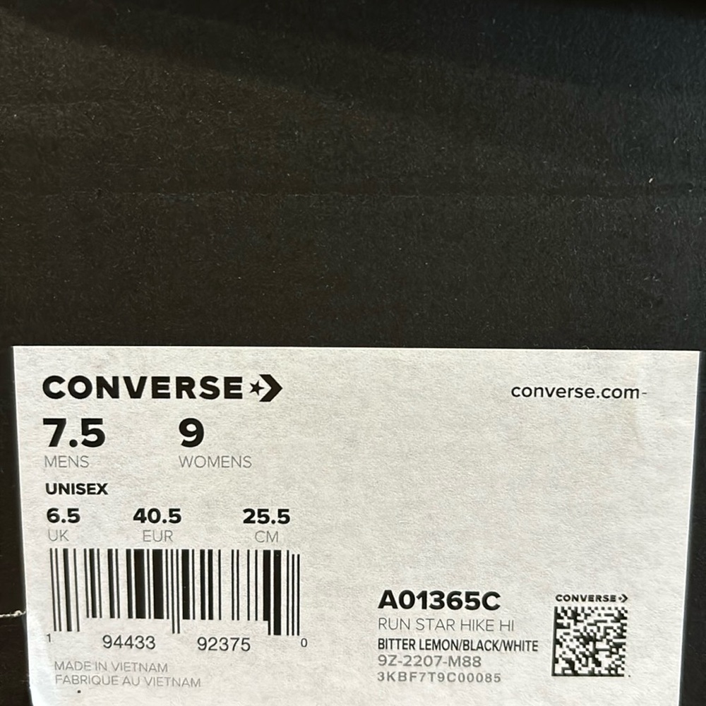 Converse Womens Run Star Hike Canvas Yellow A01365C - Picture 8 of 8